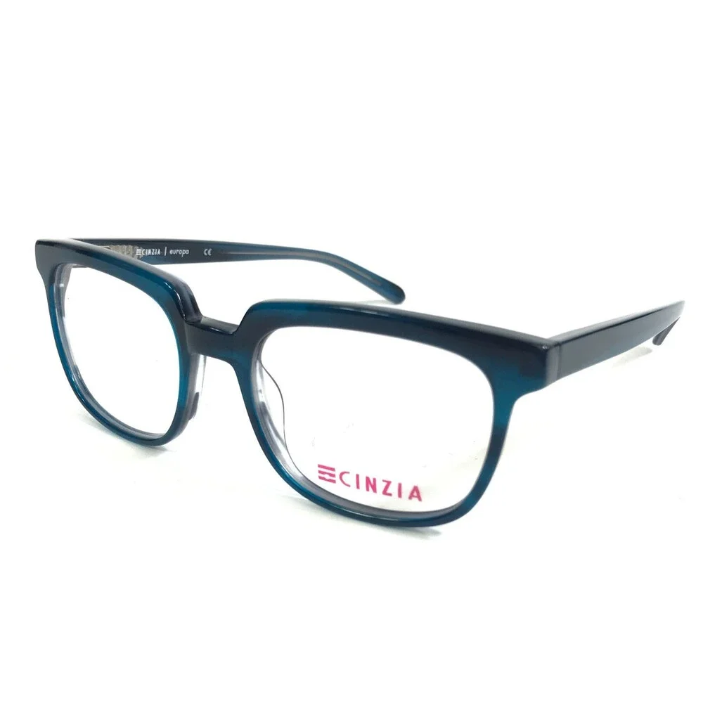 Cinzia Eyeglasses Frames CIN-5063 C1 Shiny Blue Square Full Rim 50-18-140